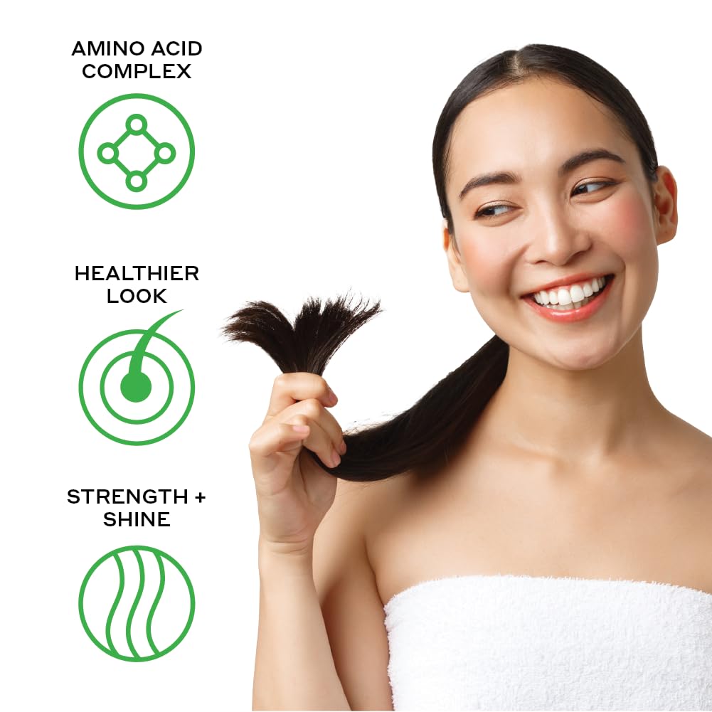 Zenagen Evolve Repair hair results close-up suggesting fuller, healthier strands.