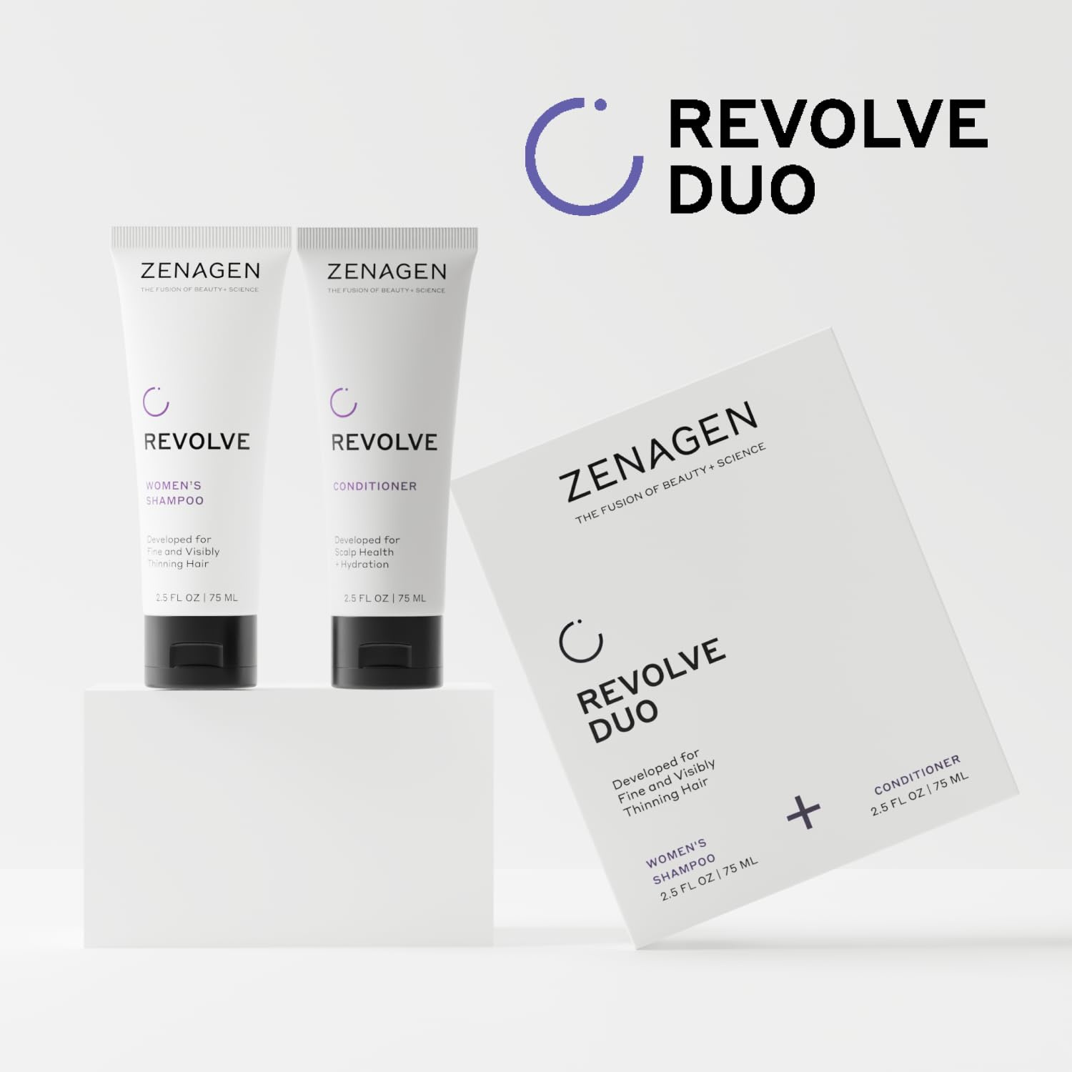 Zenagen Revolve travel kit box packaging for compact care.