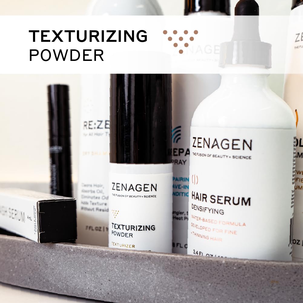 Zenagen Texturizing Powder at the crown creates instant volume.