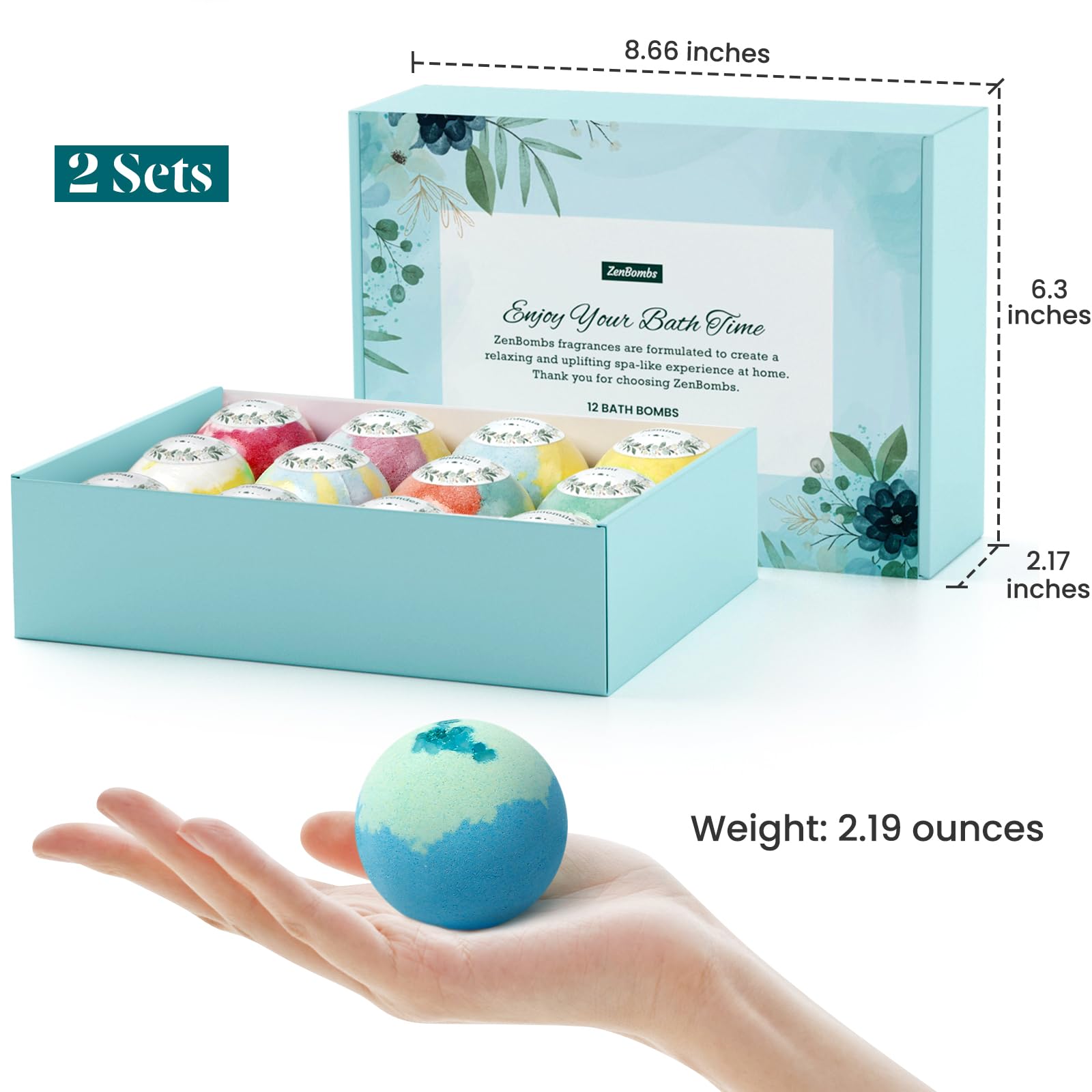 ZenBombs jasmine bath bomb releasing uplifting aroma