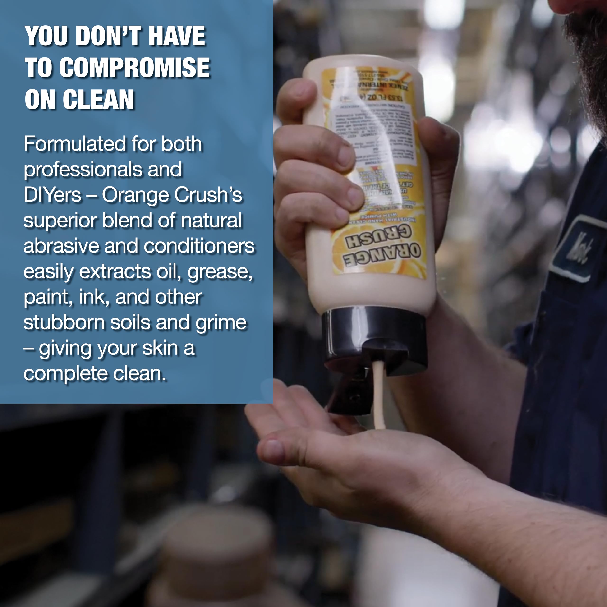 Creamy citrus foam on skin after Zenex Orange Crush wash