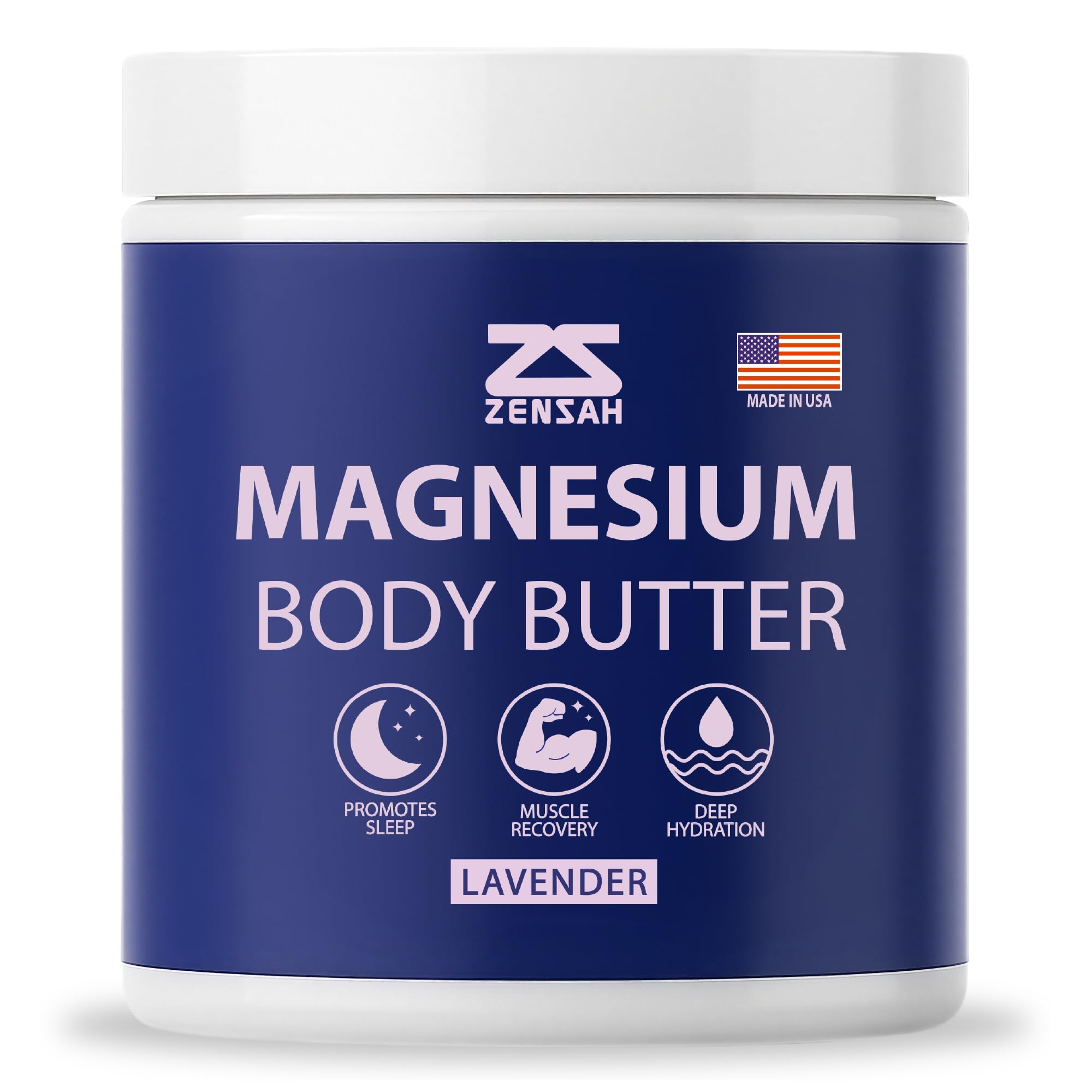 Zensah Magnesium Body Butter in a jar for soothing, quick absorption on sore muscles.