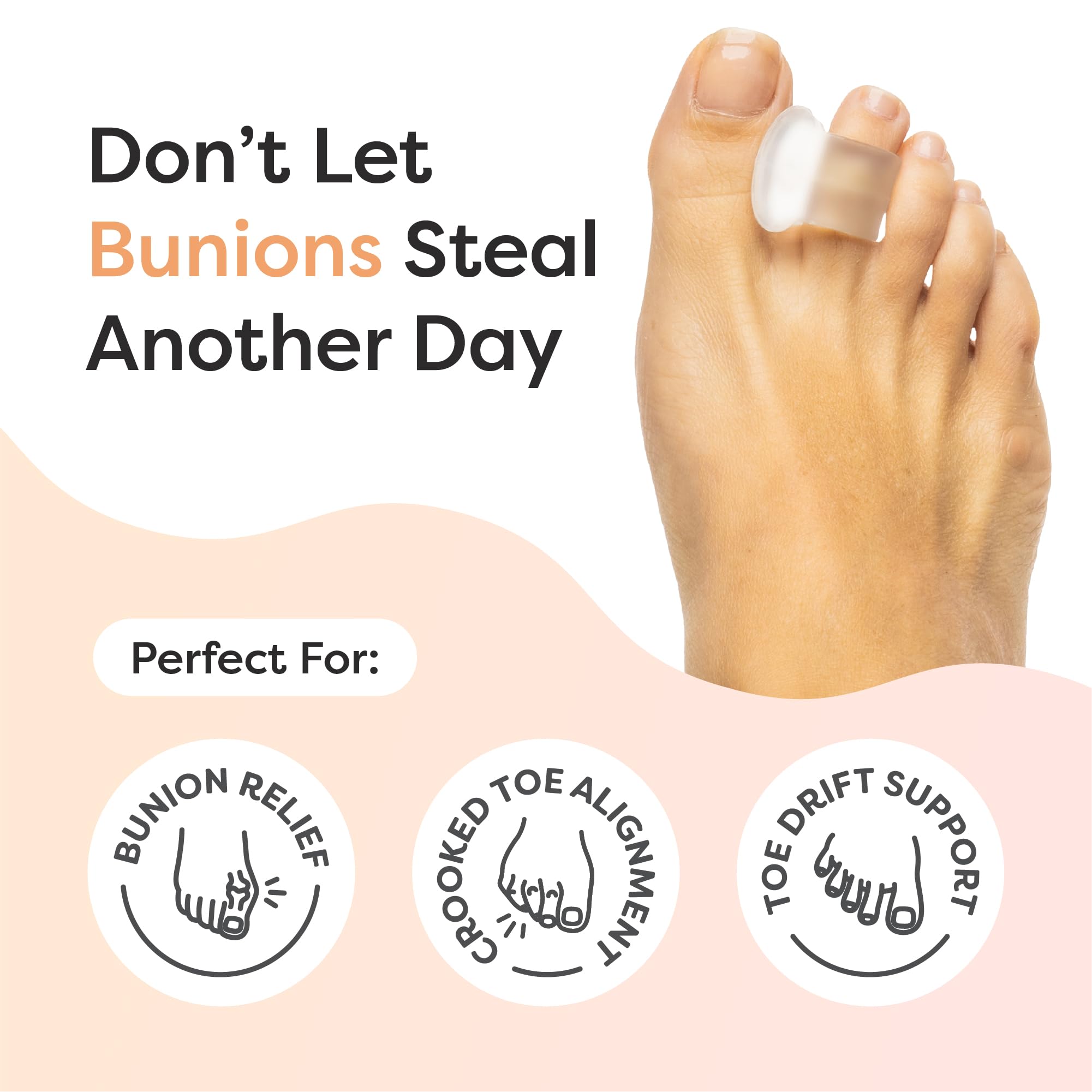 ZenToes Firm Gel Toe Separator for overlapping toes during daily walks.
