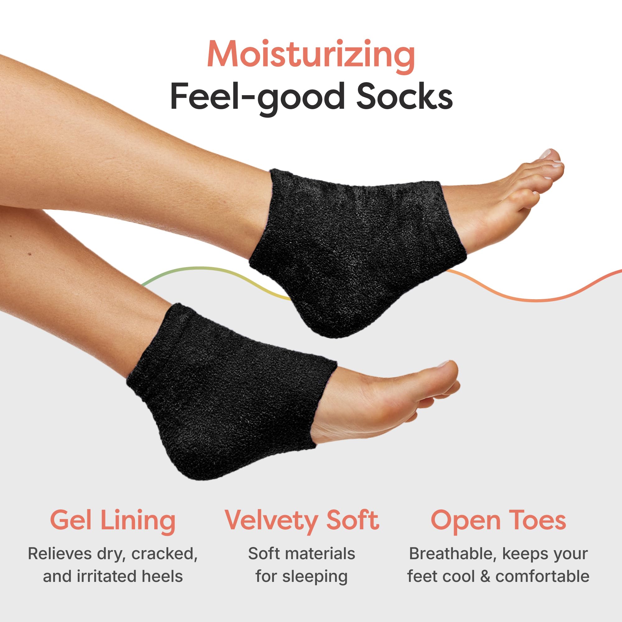 ZenToes Moisturizing Socks gel lining close-up shows hydration ingredients