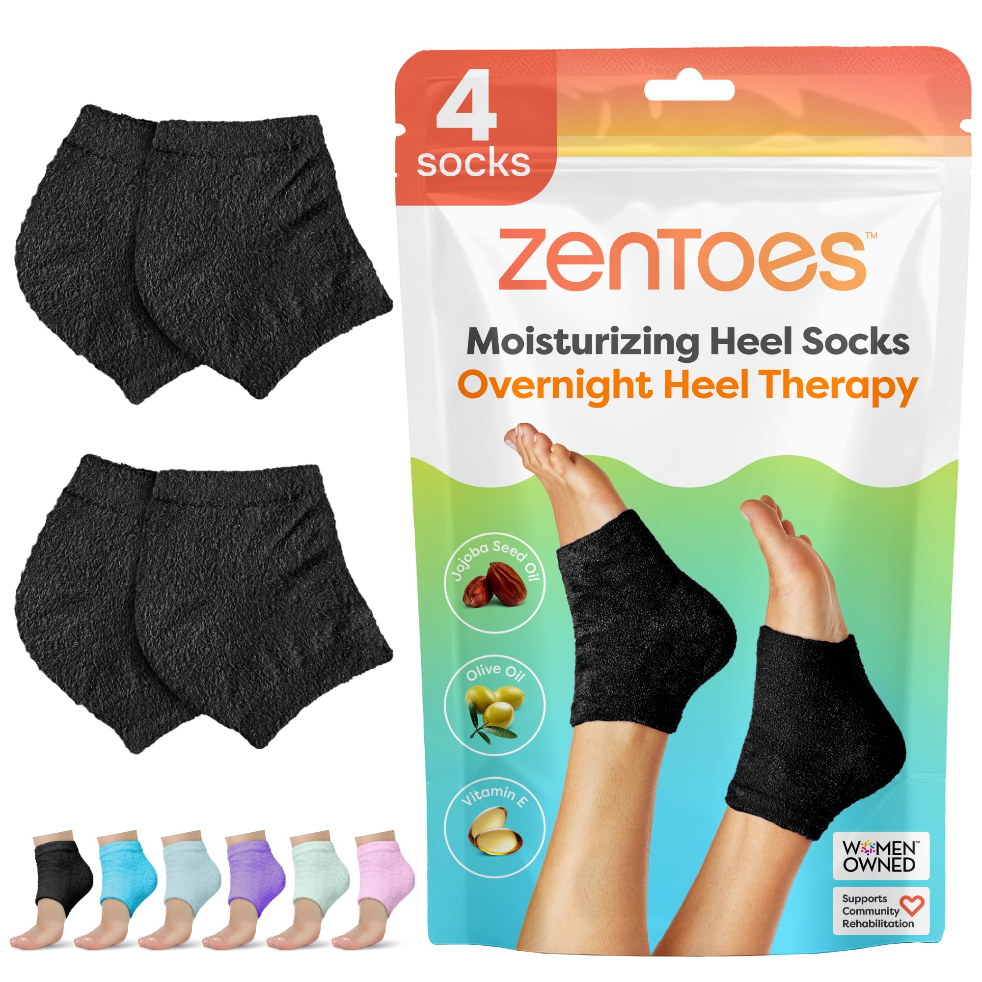 ZenToes Moisturizing Socks packaging front for easy at-home foot care