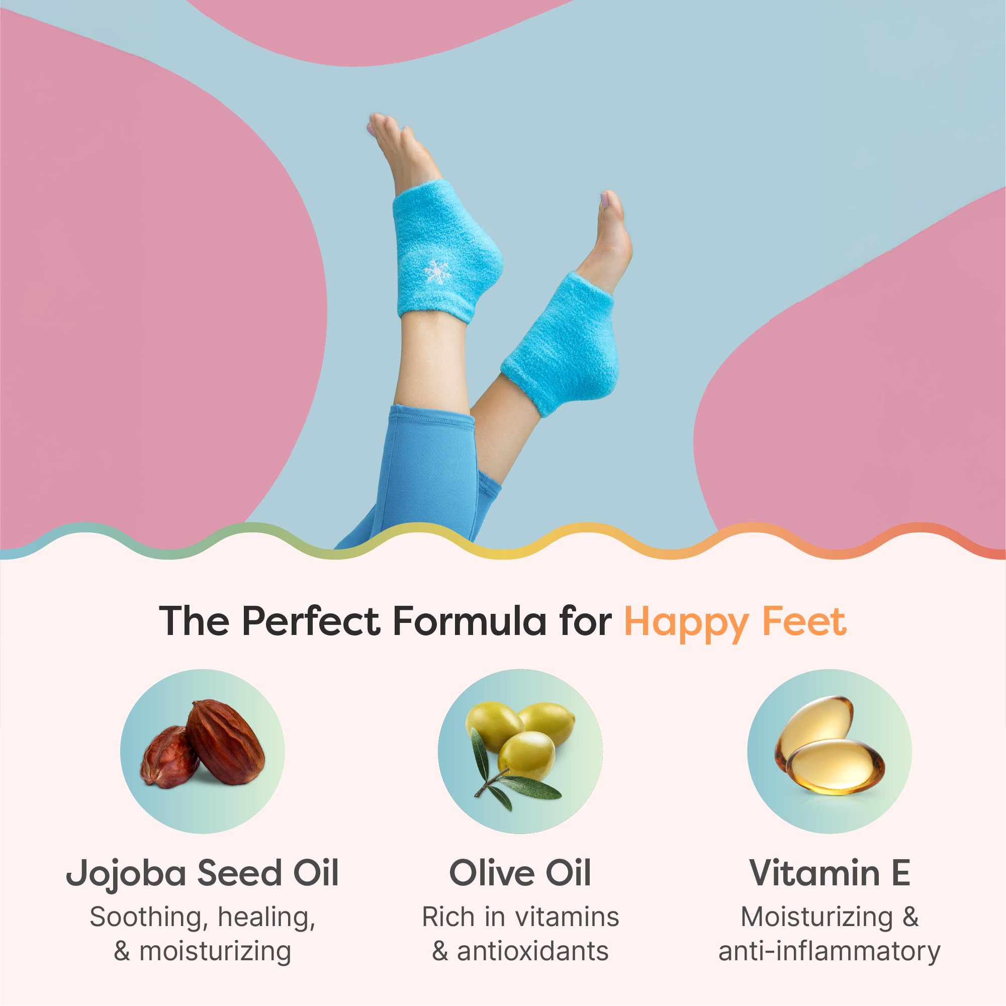 ZenToes vitamin E olive oil jojoba oil-infused sock nourishes skin.