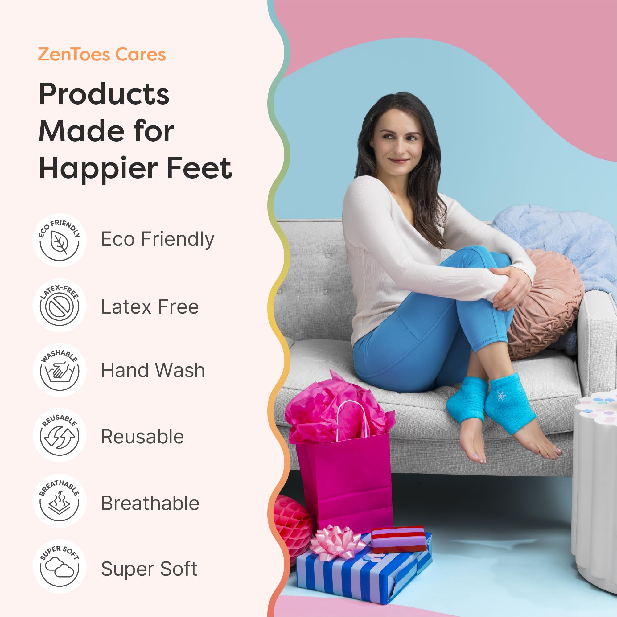 ZenToes washable and reusable socks retain shape after washing.