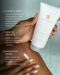 Zents Age-Defying Lotion on the vanity with a palm-sized jar.