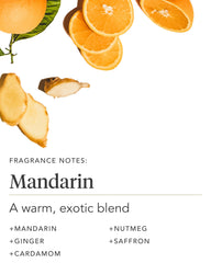 Spice notes and mandarin aroma from Zents lotion invite a calming ritual.