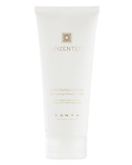 Zents Age-Defying Probiotic Lotion bottle shows fragrance-free hydrating formula for sensitive skin.