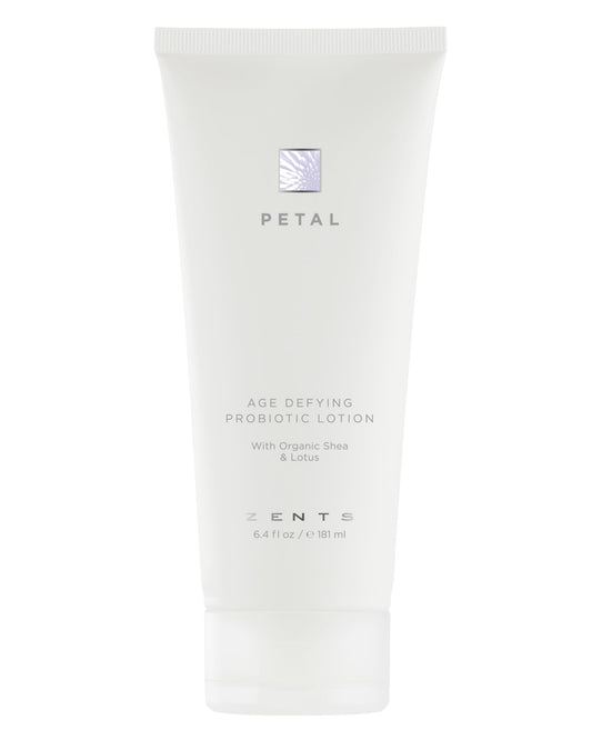 Zents Age-Defying Probiotic Body and Hand Lotion Petal bottle front for all-over moisture.