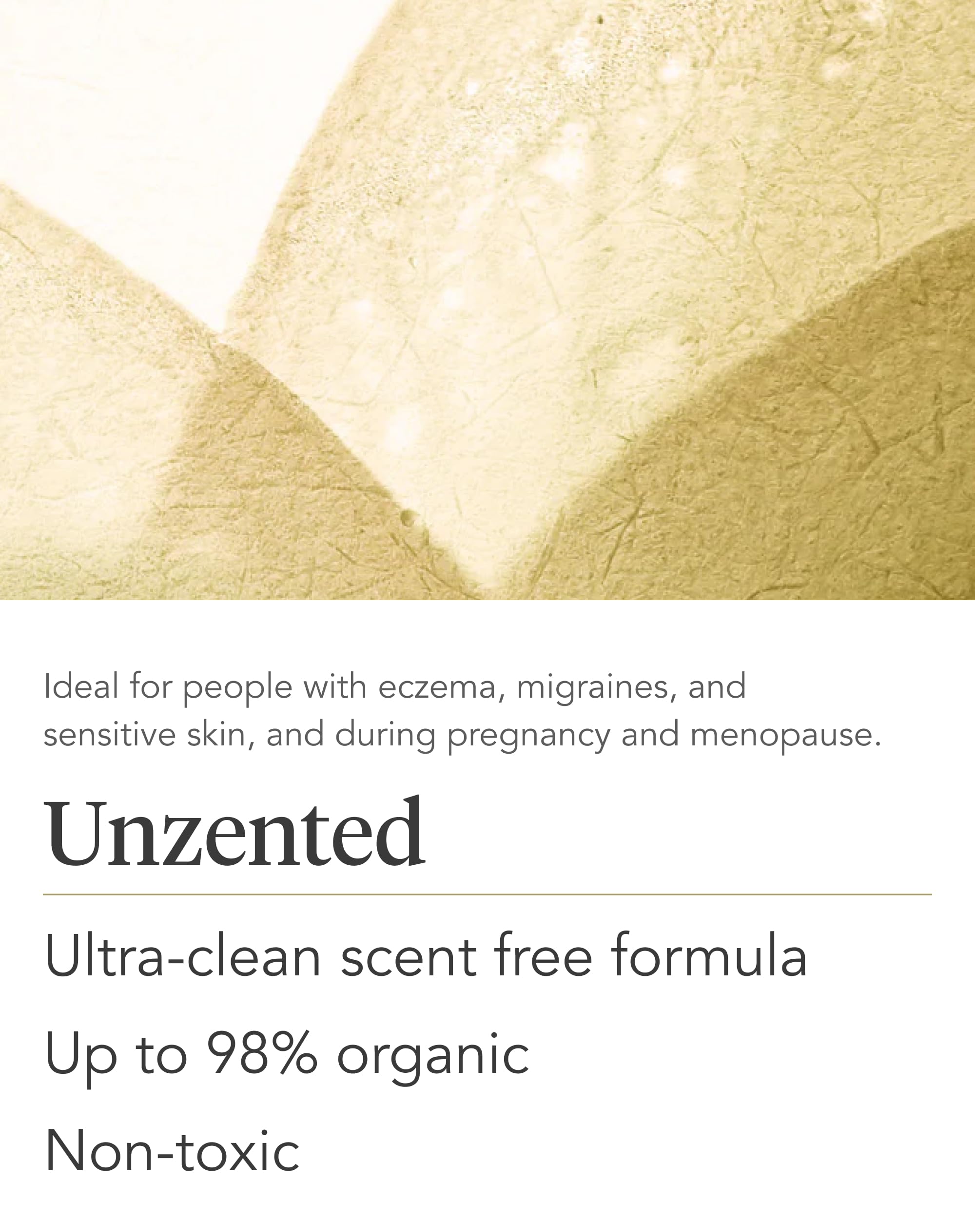 Zents lotion with organic shea butter highlights rich, nourishing emollience.