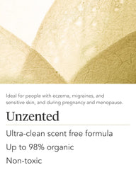 Zents lotion with organic shea butter highlights rich, nourishing emollience.