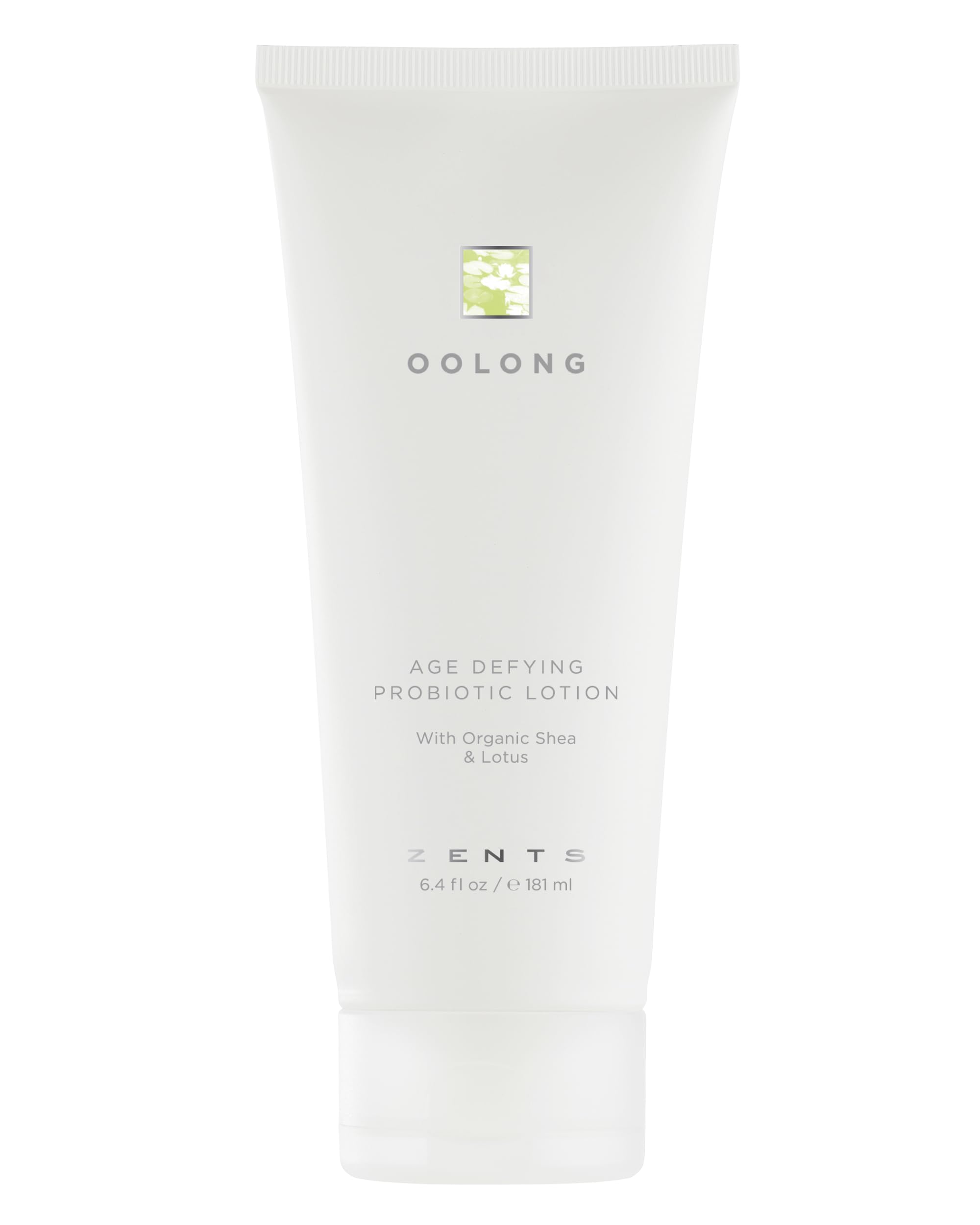 Zents Age-Defying Probiotic Lotion Oolong jar shows creamy texture for daily hydration