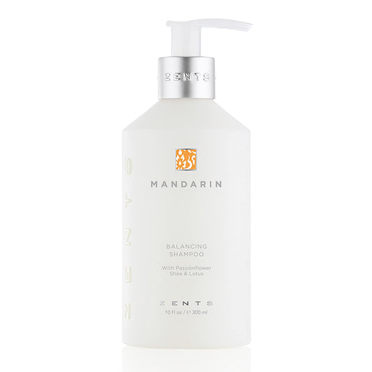 Zents Balancing Shampoo bottle pour shows sulfate-free cleansing for all hair types