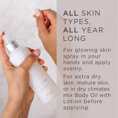 Cashmere-soft texture of ZENTS body oil shown on skin for a luxurious feel.