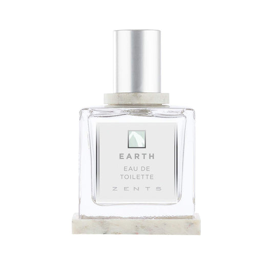 Zents Earth bottle showcasing the unisex fragrance designed for lasting wear.
