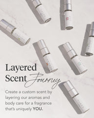 Person applying ZENTS fragrance to the wrist for layering.