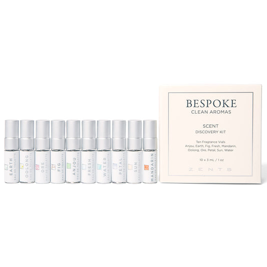 ZENTS fragrance sampler gift set with ten mini vials for scent discovery.
