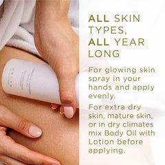 Zents Luminous Cashmere Body Oil Anjou green packaging emphasizing clean, cruelty-free practices