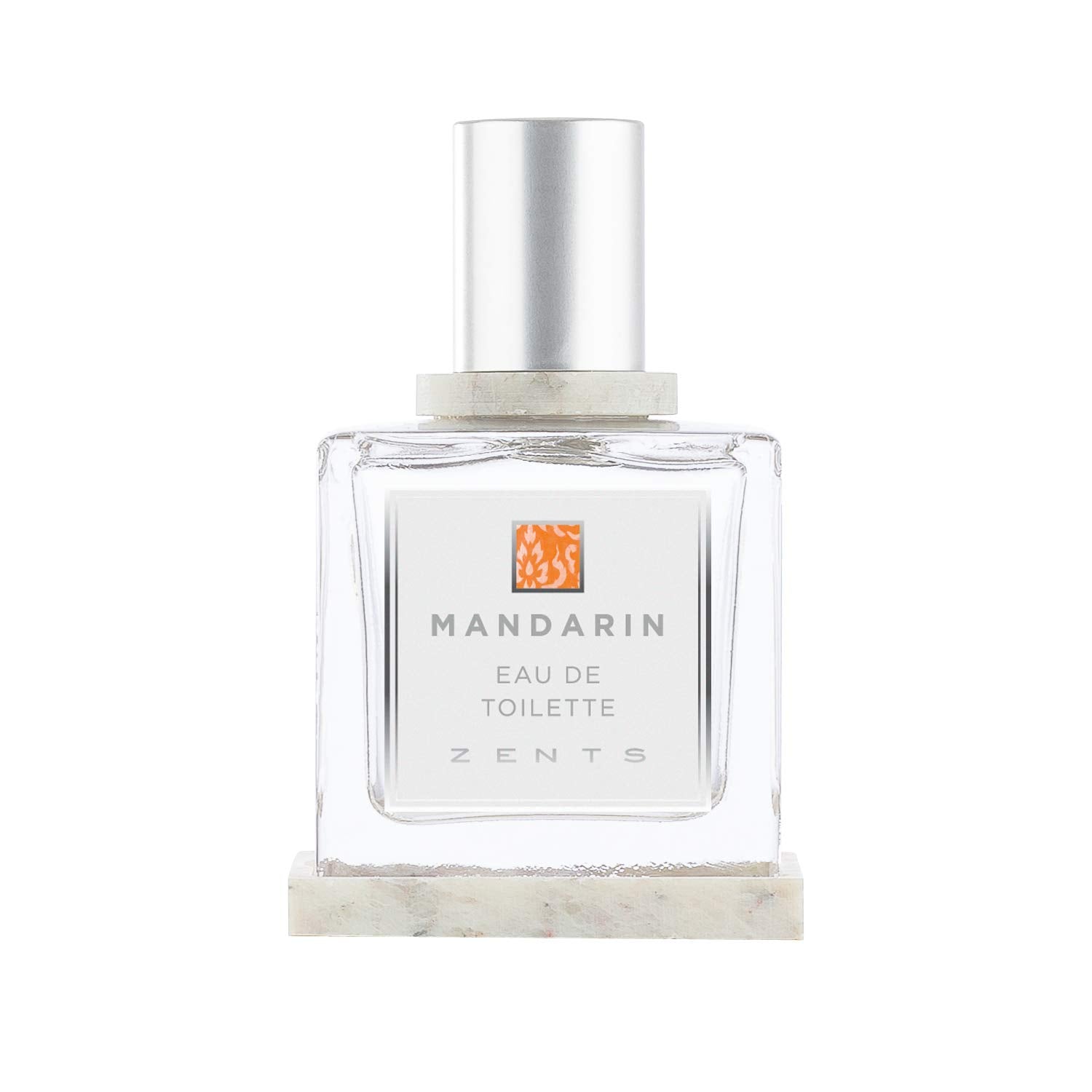 Zents Mandarin bottle showcases unisex citrus-spice elegance.