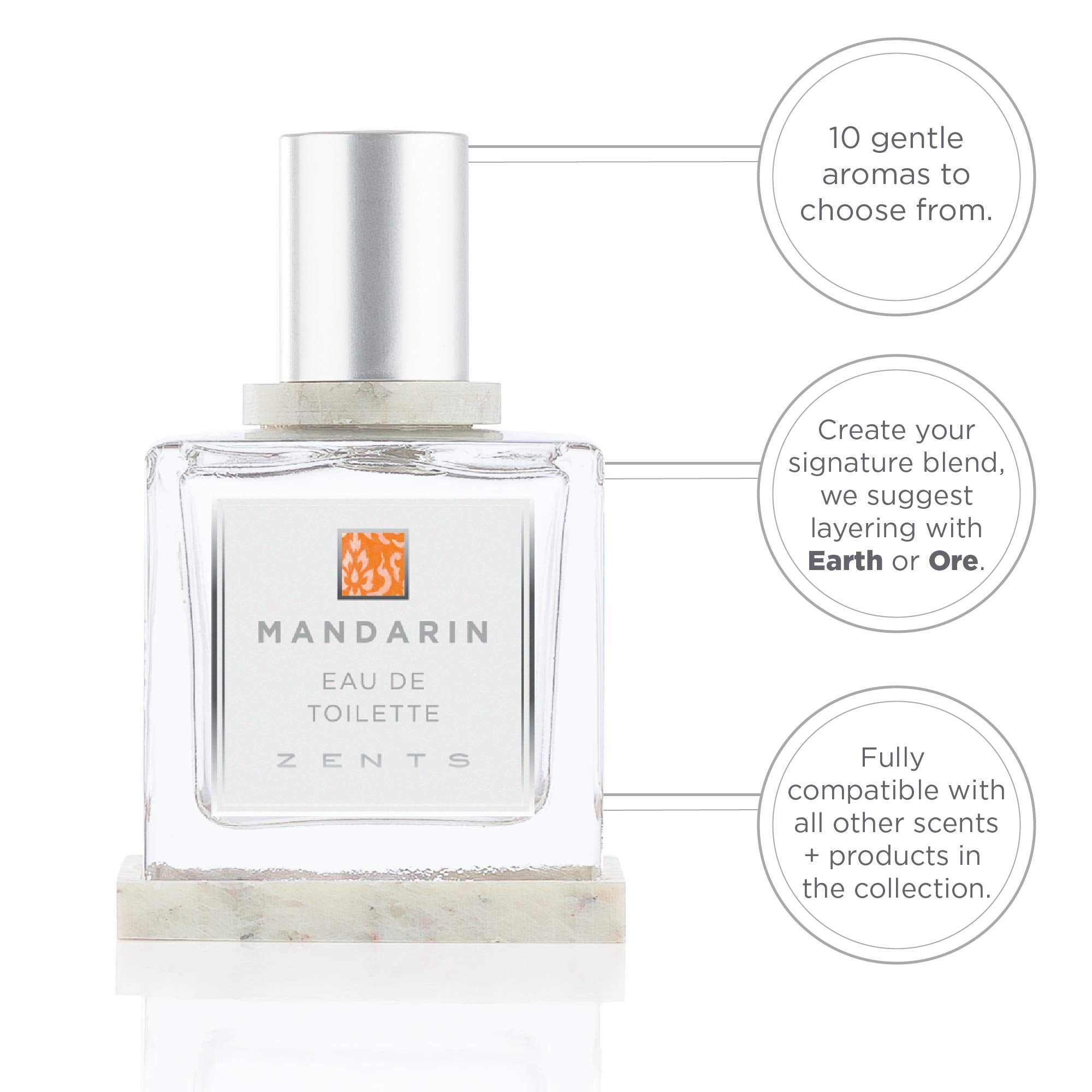 Zents Mandarin ingredients highlight vegan, cruelty-free formula.