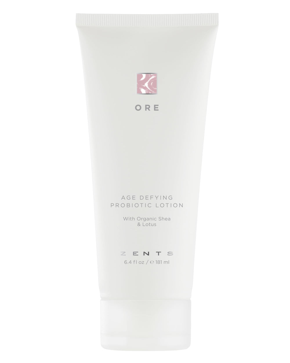 Zents Ore lotion bottle with pump for daily hydration and soft skin.