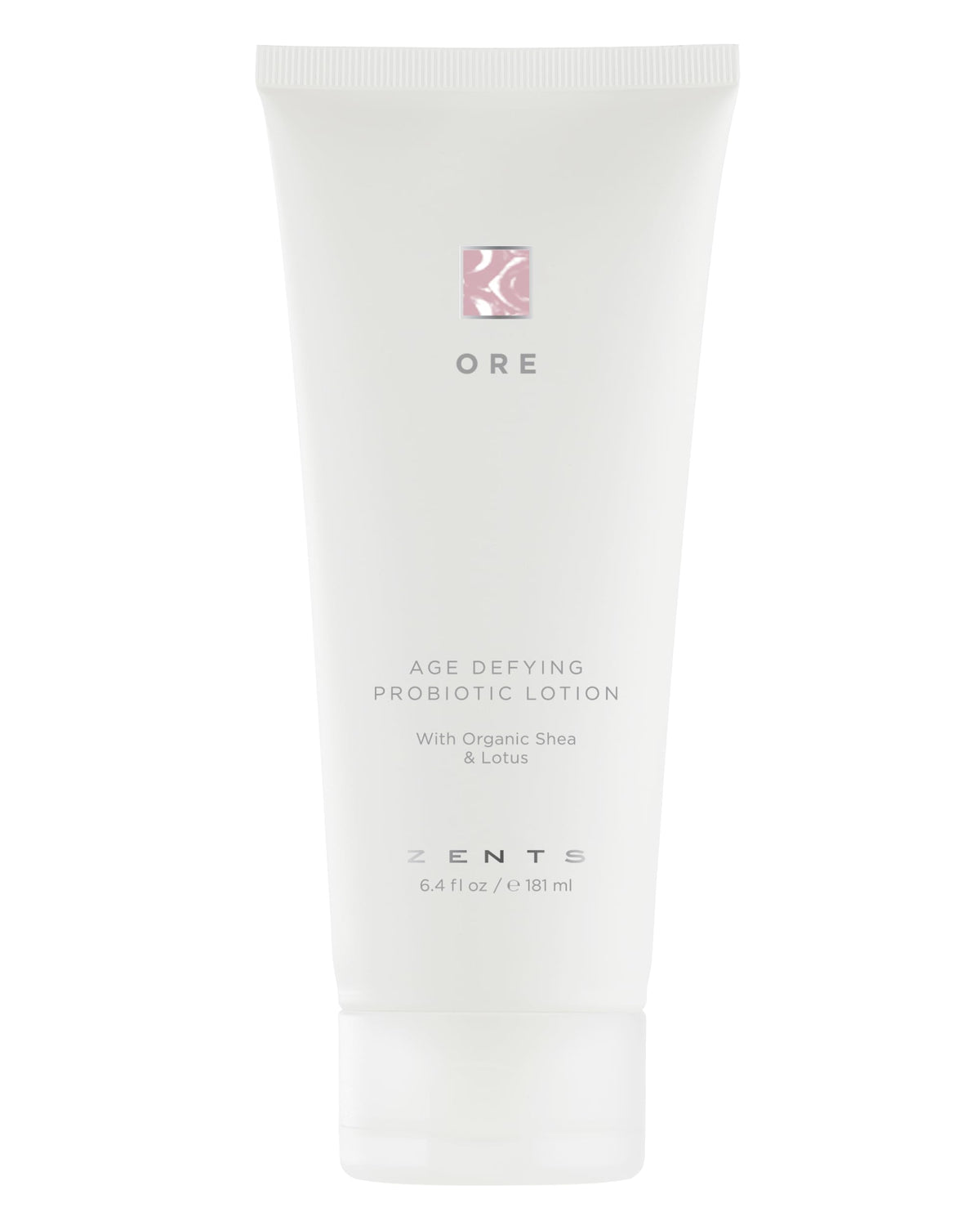 Zents Ore lotion bottle with pump for daily hydration and soft skin.