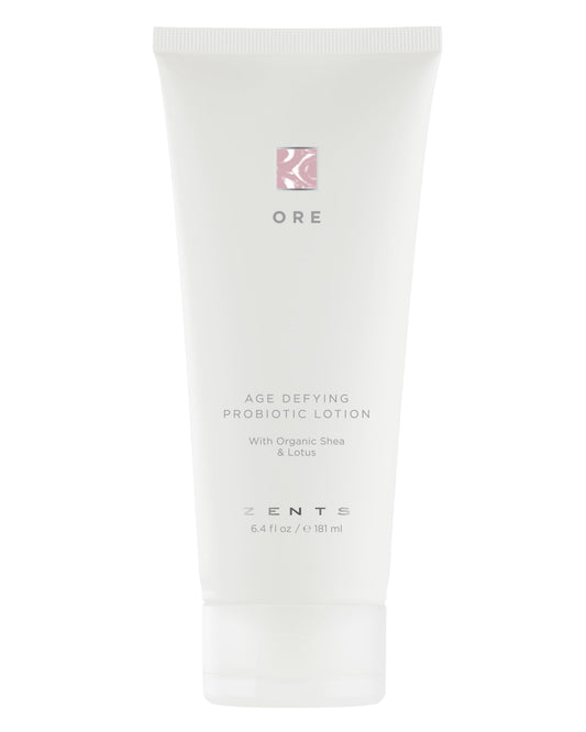 Zents Ore lotion bottle with pump for daily hydration and soft skin.