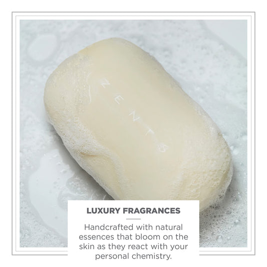 ZENTS luxe soap cream lather closeup showing velvet texture.