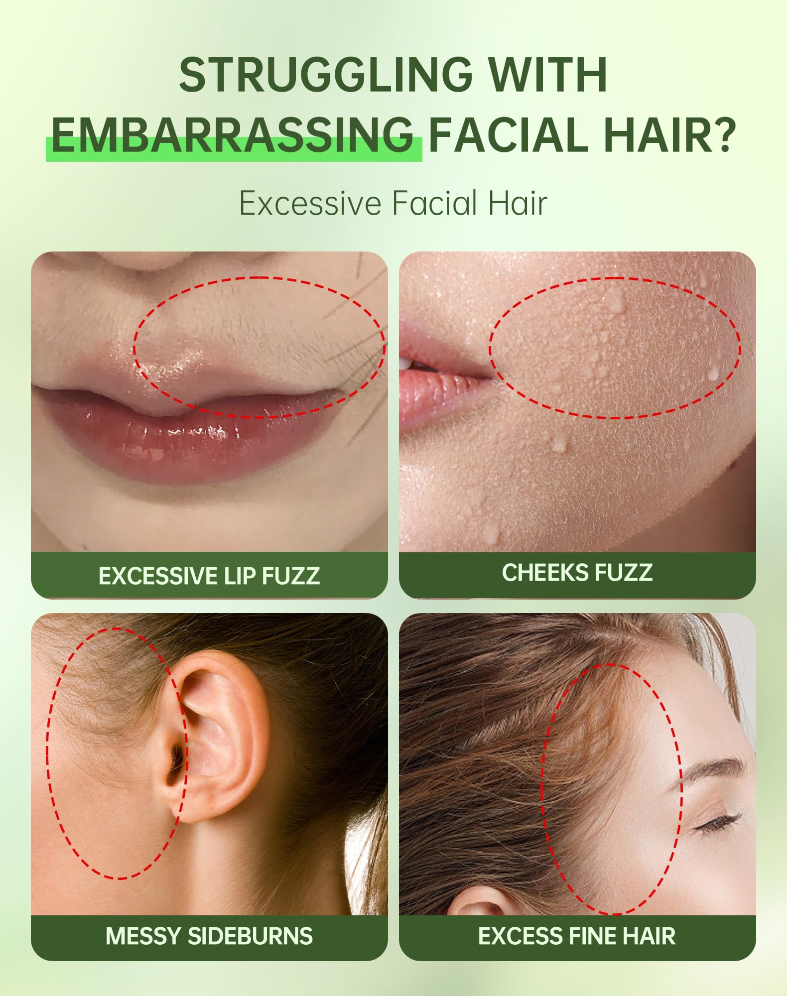 Applying Zeponyx chin removal cream for precise facial depilation