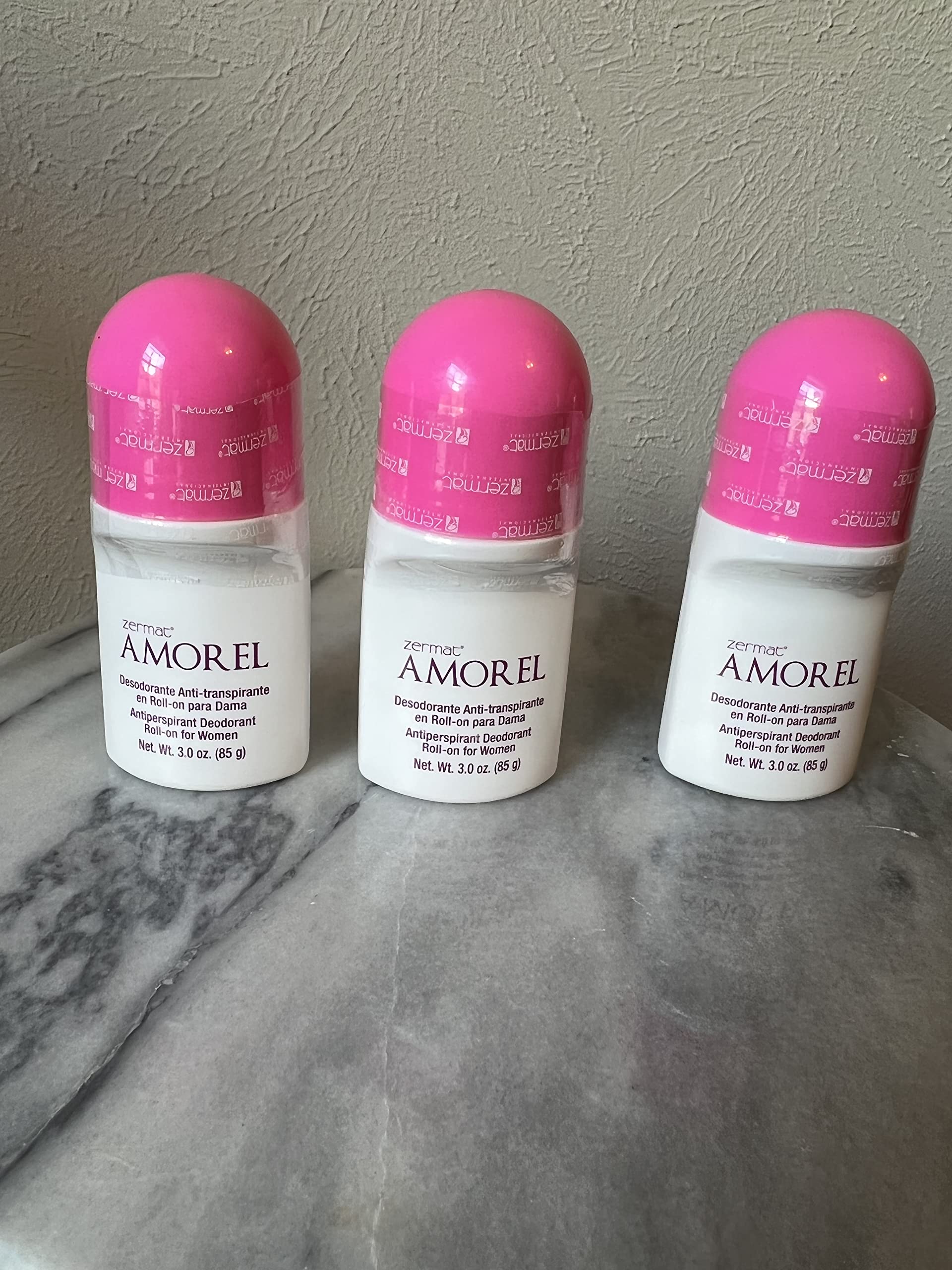 Zermat Amorel vanilla roll-on deodorant bottle for daily freshness.