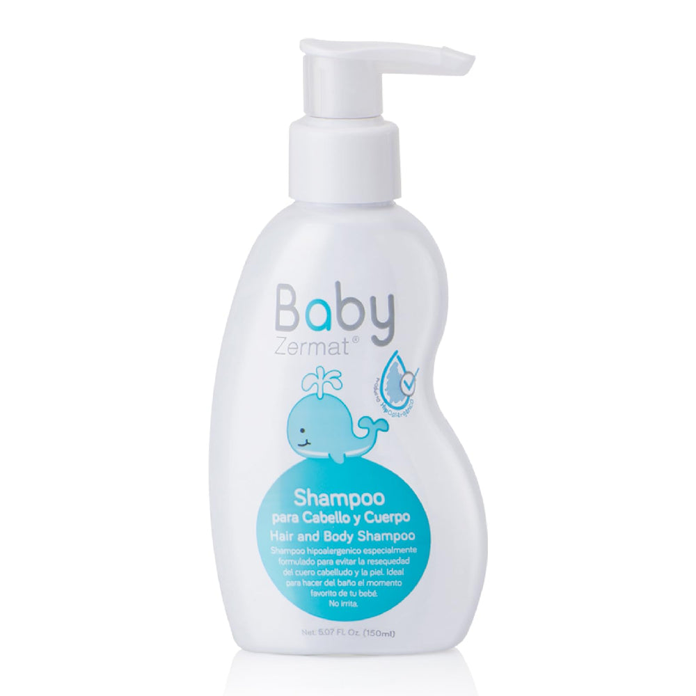 Zermat Hair and Body Shampoo bottle front for gentle baby cleansing