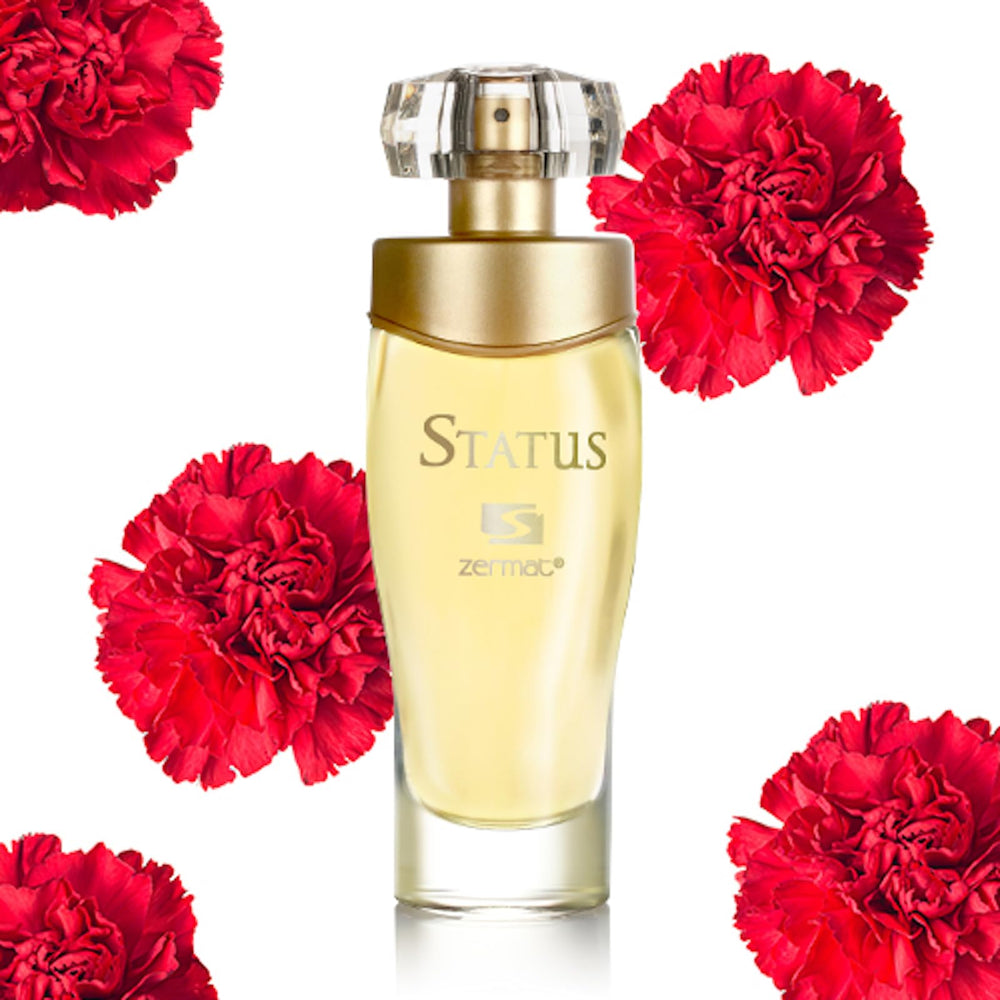 Zermat Status on-skin application with floral bloom and soft sillage for all-day wear.
