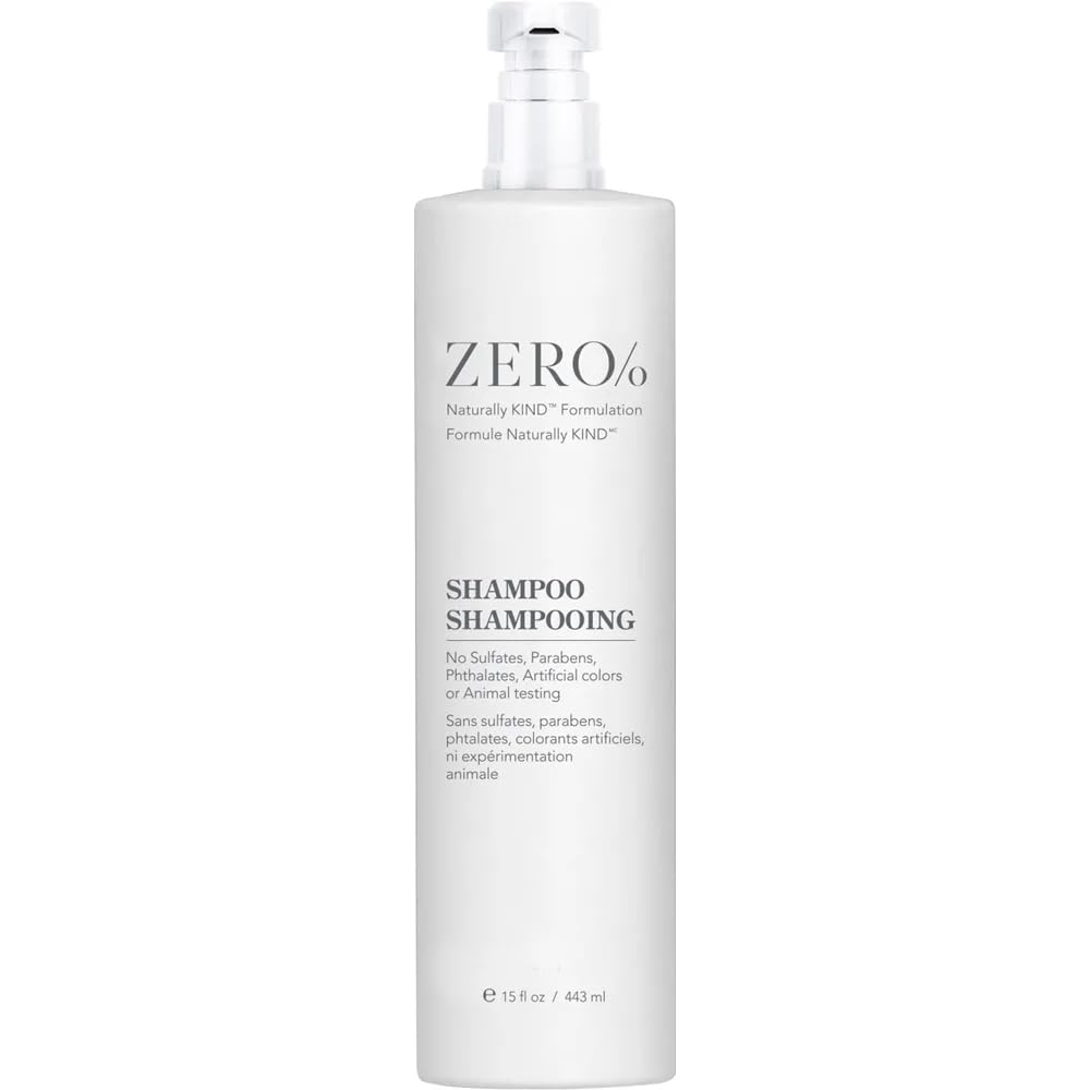 ZERO% Gilchrist & Soames Shampoo bottle with pump for daily cleansing.