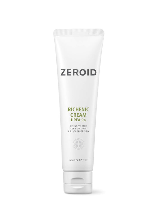 ZEROID Richenic Cream jar close-up shows rich texture for deep hydration.