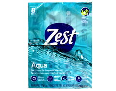 Zest Aqua Pure cleansing bar lather closeup highlights rich foam and long-lasting moisture