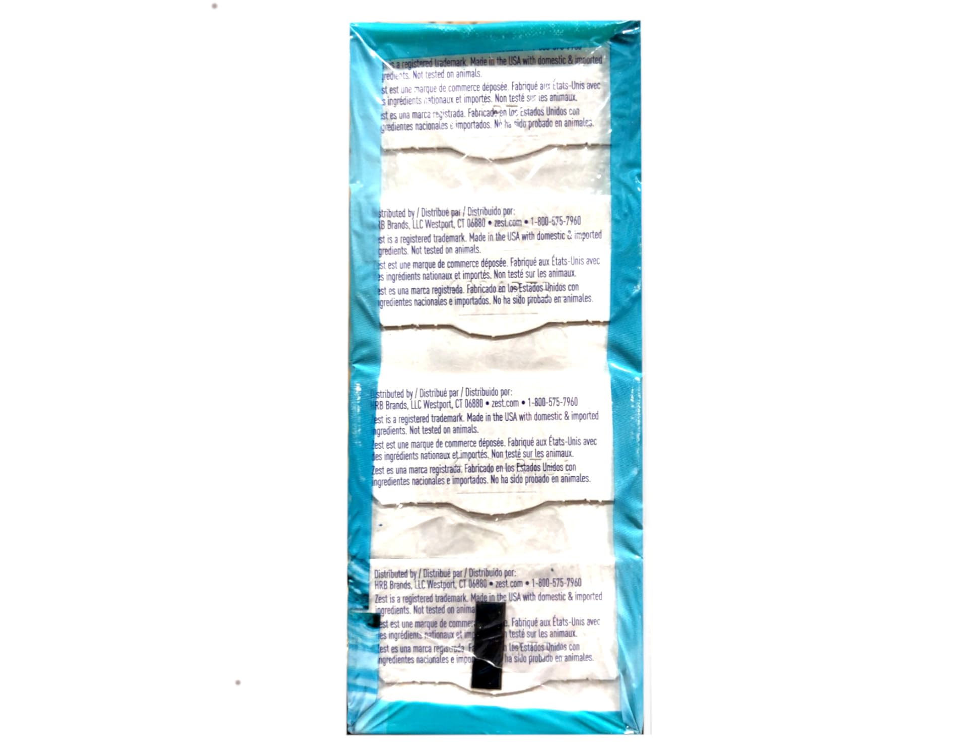 Zest Aqua Pure cleansing bar made in USA label visible