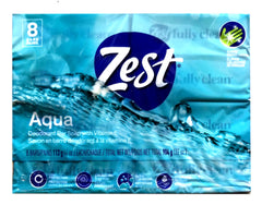 Zest Aqua Pure cleansing bar moisture detail emphasizes 20 percent more hydration for skin