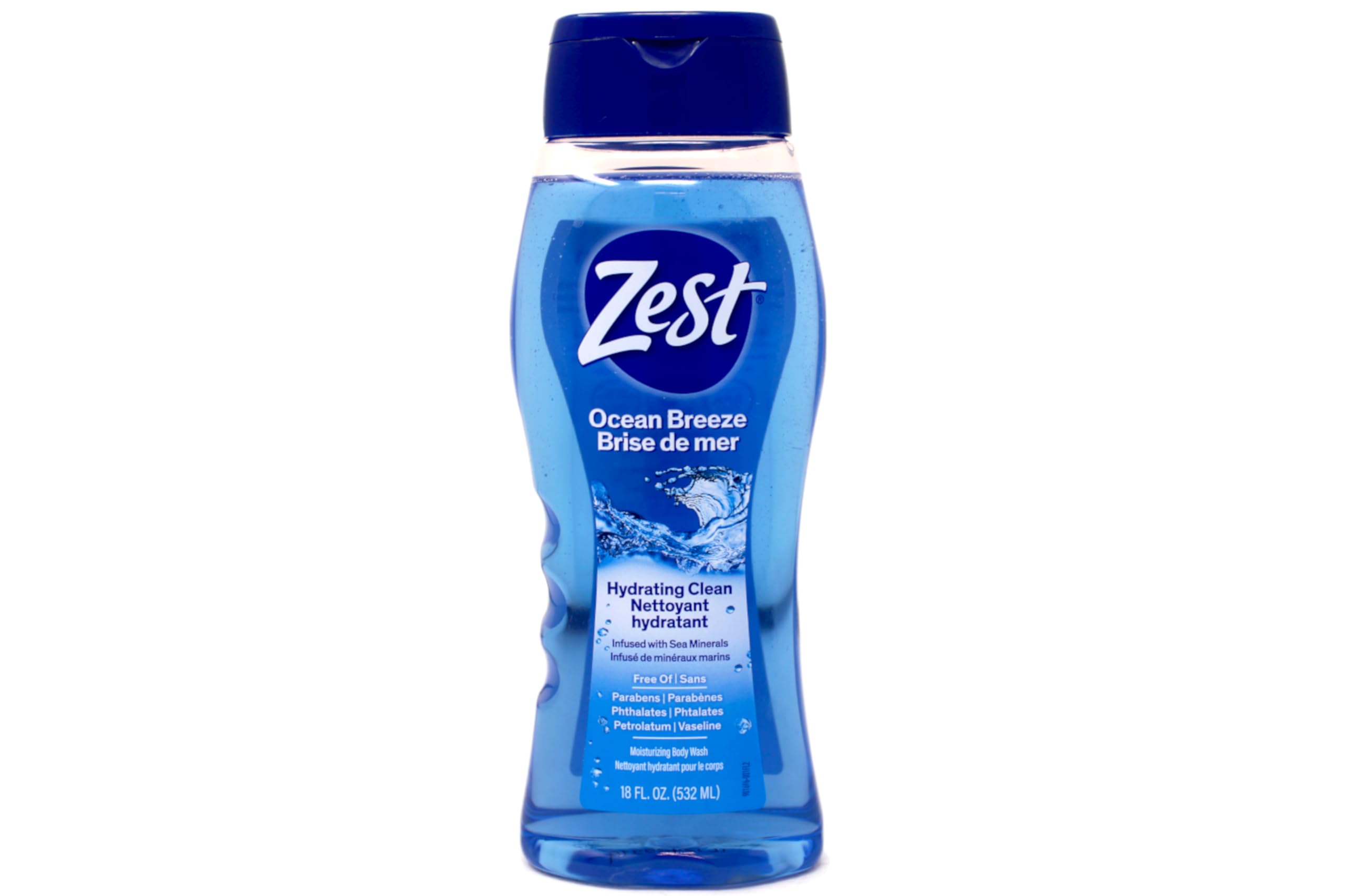 Zest Ocean Breeze pump bottle with invigorating scent and smooth lather