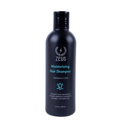 ZEUS Advanced Moisturizing Shampoo bottle with Vitamin E for daily hydration.