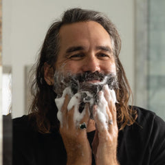 ZEUS Beard Wash Bar with charcoal, shea butter, and olive oil for purifying cleanse