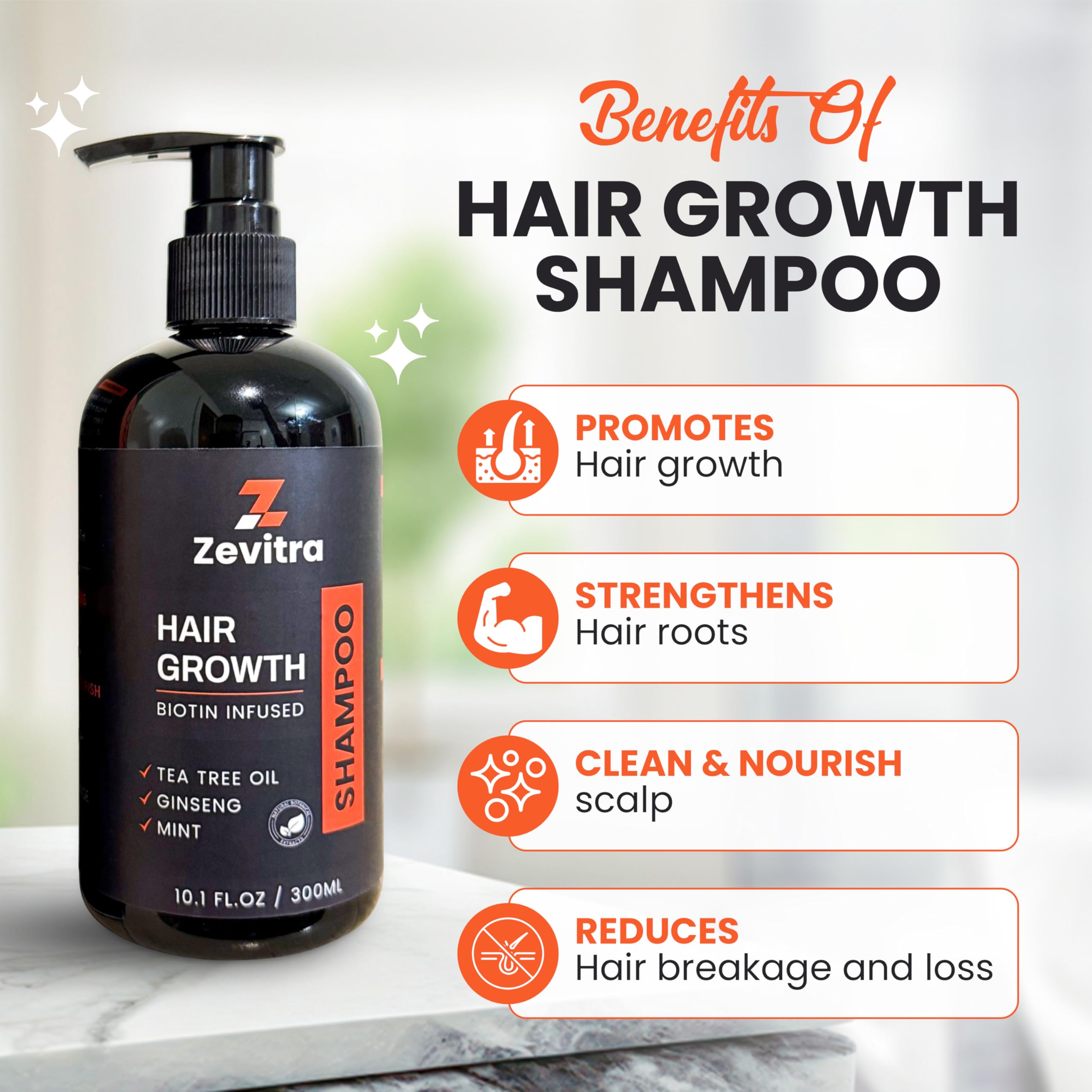 Zevitra shampoo with ginseng nutrient infusion image.