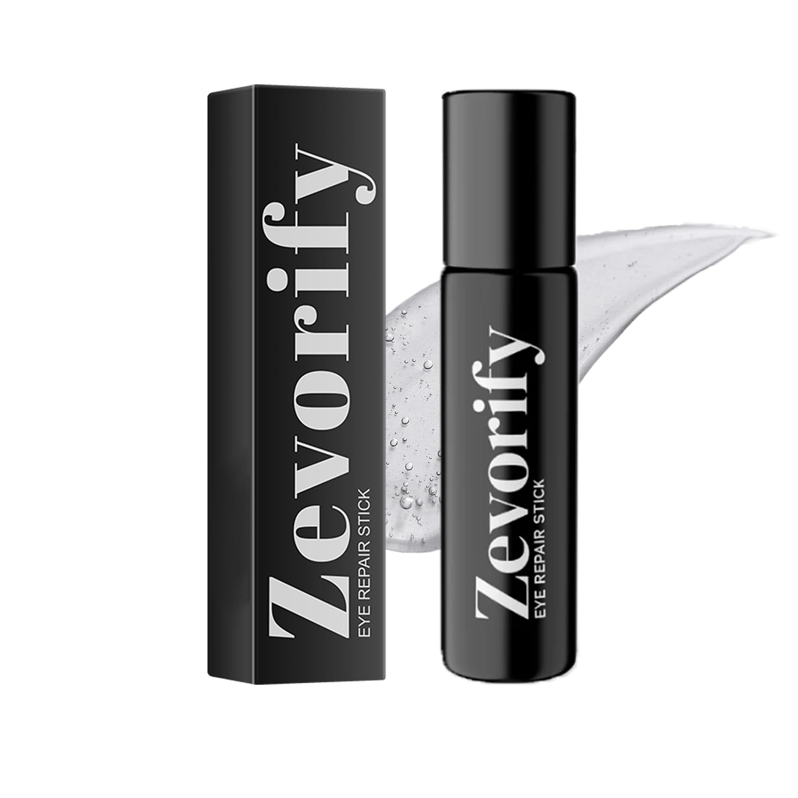 Zevorify Eye Repair Stick cooling roller in action soothing under-eye puffiness.