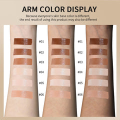 ZEXILILA foundation-stick on cheek for natural, skin-like coverage.