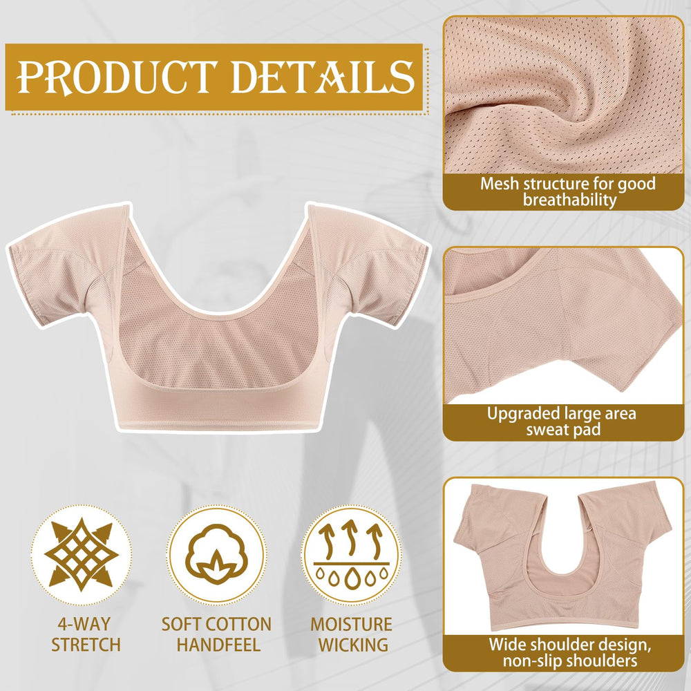 Zhanmai breathable mesh design underarm pads for cool, dry comfort.