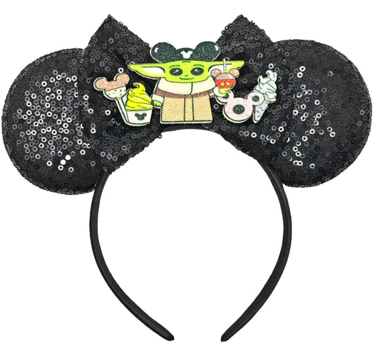 ZHENNAN glitter Mandalorian bows headband for cosplay and party wear