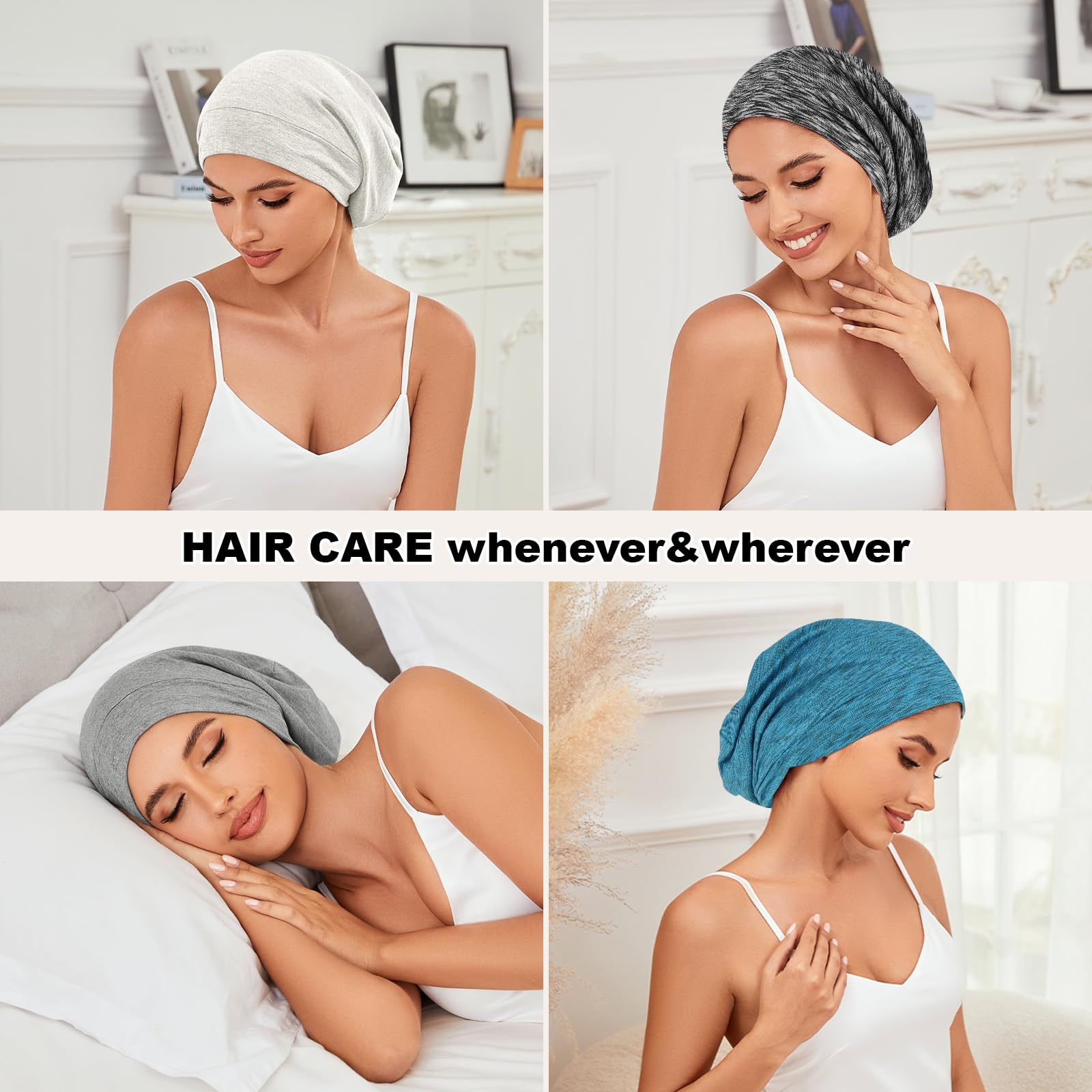 ZHENSILK color-06 bonnet worn by model for versatile styling