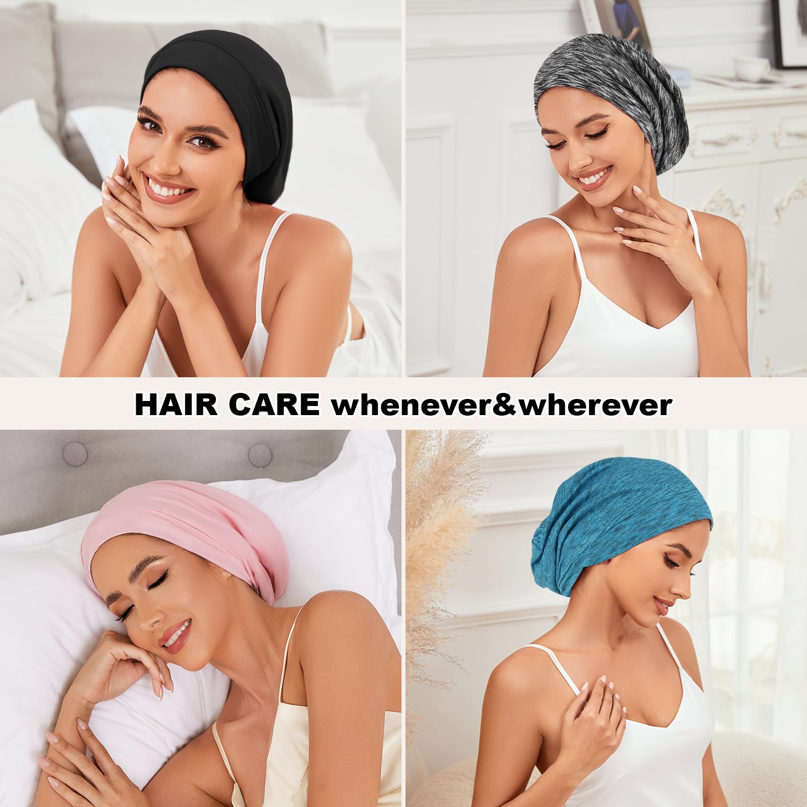 ZHENSILK secure-elastic-band cap stays in place for a comfortable night’s rest.