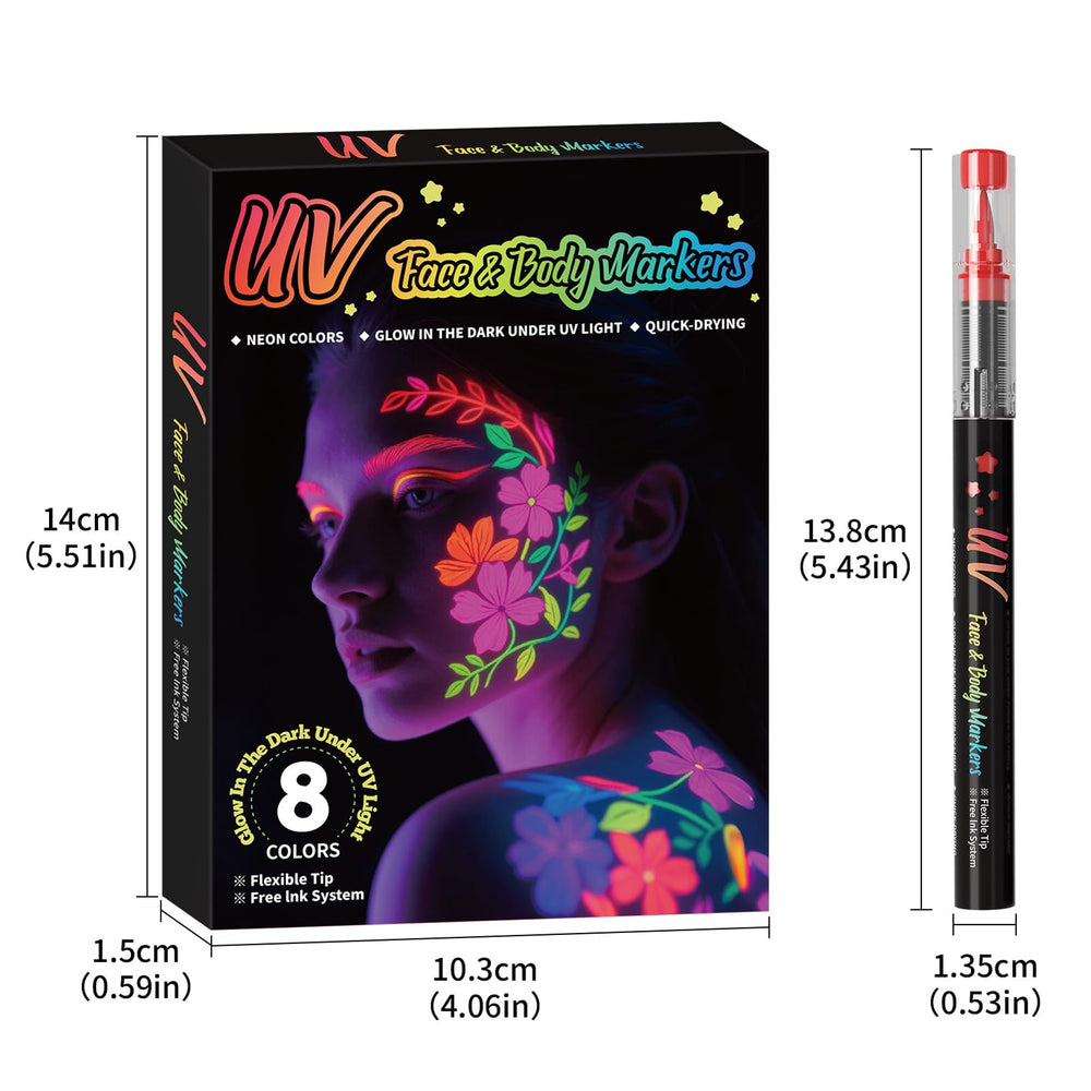 Zijimyyl neon green marker for festival body art glow.